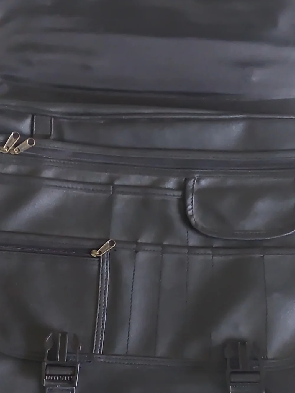 Black Leather Briefcase Messenger Bag for Men